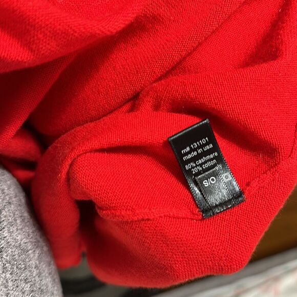 + BERYLL Red Open Front Cashmere Cotton Cardigan - Picture 6 of 6